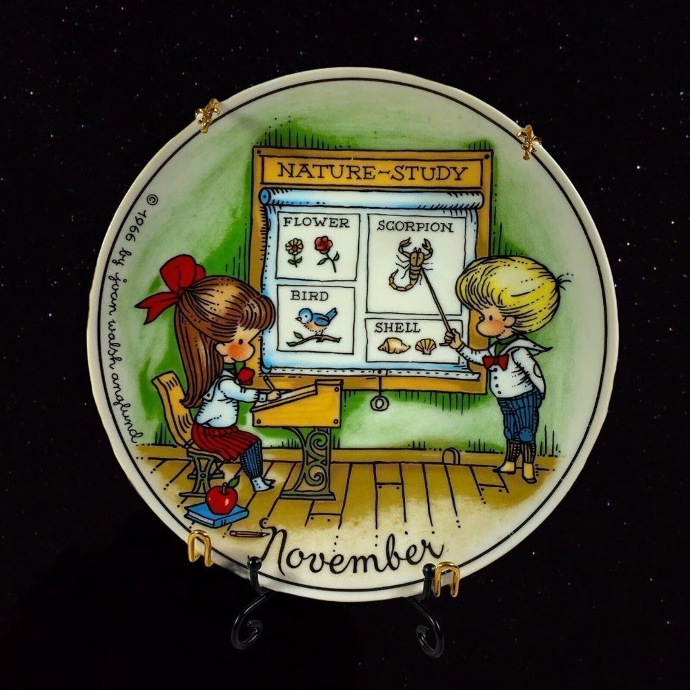 Joan Walsh Anglund Decorative Plate November Walter 1966 Made West Germany 8.5”D